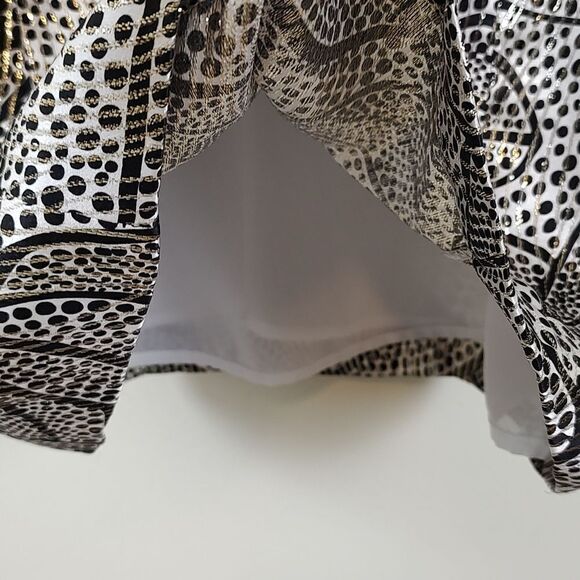 Tory Burch Metallic Leaf Print Silk Sheath Dress Size 8 - Picture 8 of 11